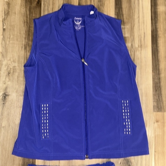 Zenergy By Chicos 2 Piece Blue Pant and Vest Set Travel Sporty Size 0 (Small) - Picture 3 of 8